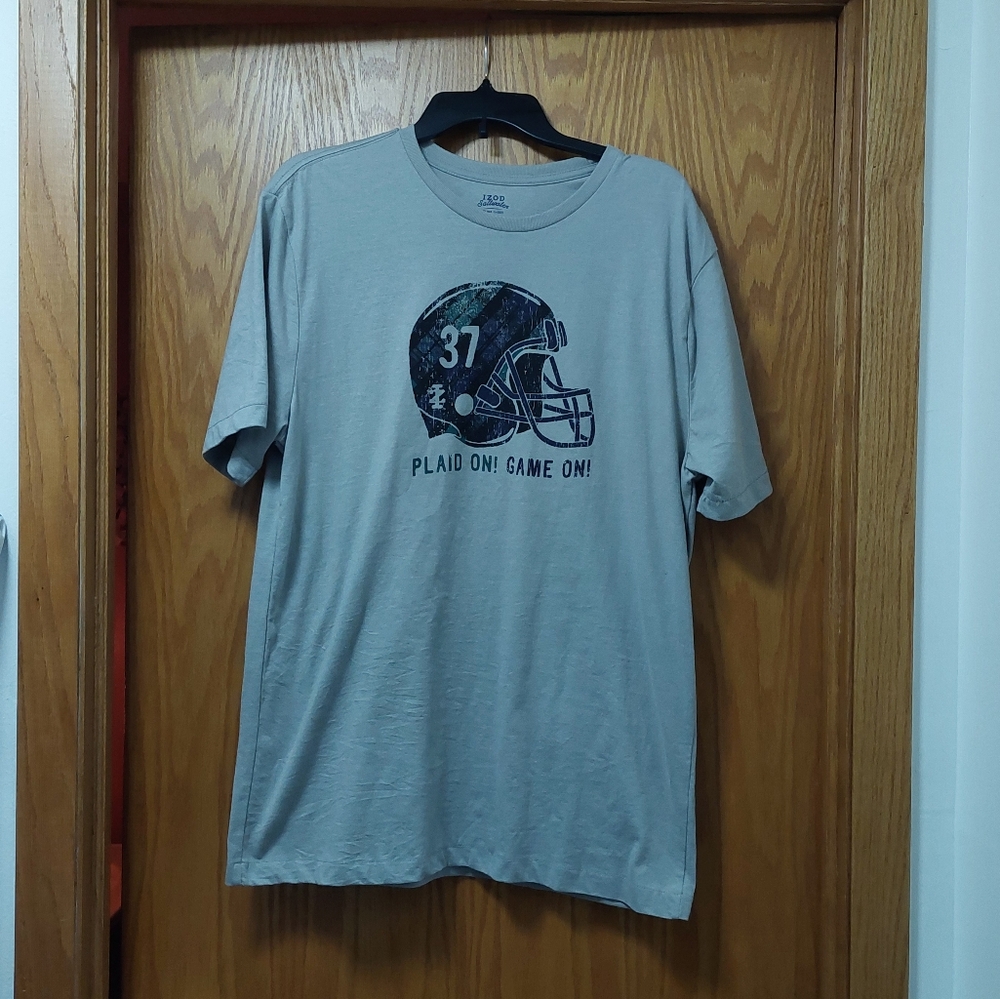 Izod Light Gray Football Graphic Tee